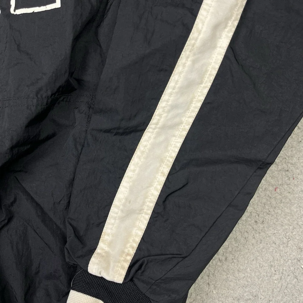 Nike Logo Nylon Pullover Sweatshirt Shirt Black White Vintage 90's Youth XL